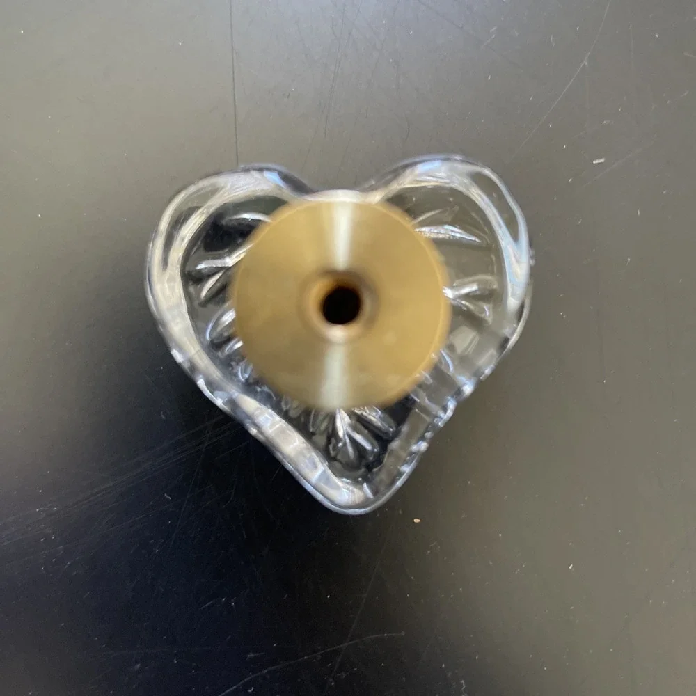 16 Acrylic Heart Leaf CLEAR brass Furniture Cabinet Drawer Door Pulls Knobs 1.25